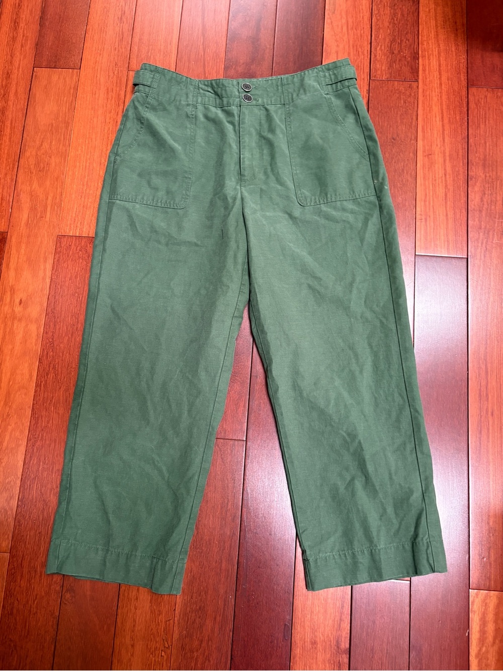Rachel Zoe Olive Green Wide-Leg Utility Pants ladies size 12